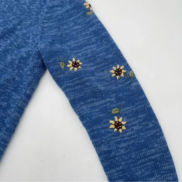 VTG Christopher & Banks Sunflower Embroidered Sweater Knit Women’s Size 1X - Picture 8 of 14